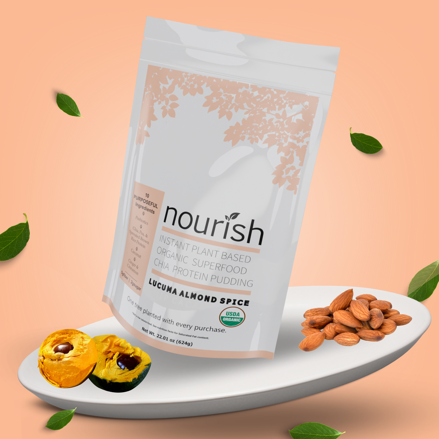 Almond Spice Lucuma: Instant & Protein-packed Organic Chia Pudding