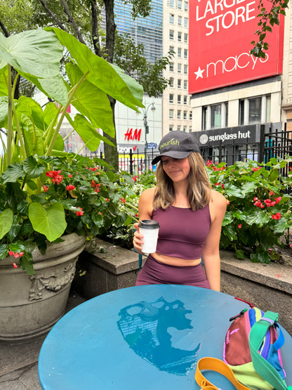 Nourish Black Hat with Embroidered Logo - Made in Peru